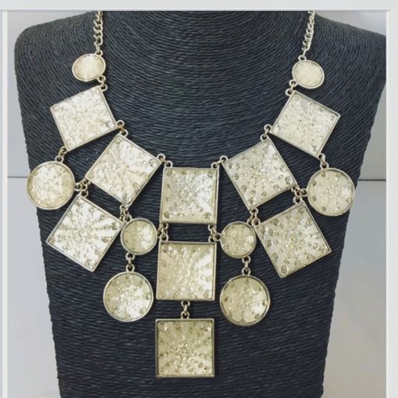 Yellow Starburst Rhinestone Statement Necklace - Picture 1 of 4